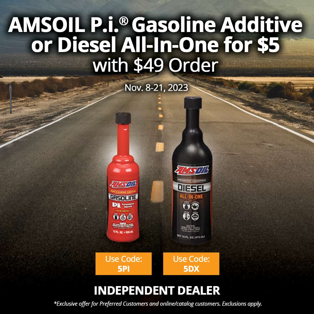 AMSOIL P.i. or Diesel All-In-One for $5 with $49 order
